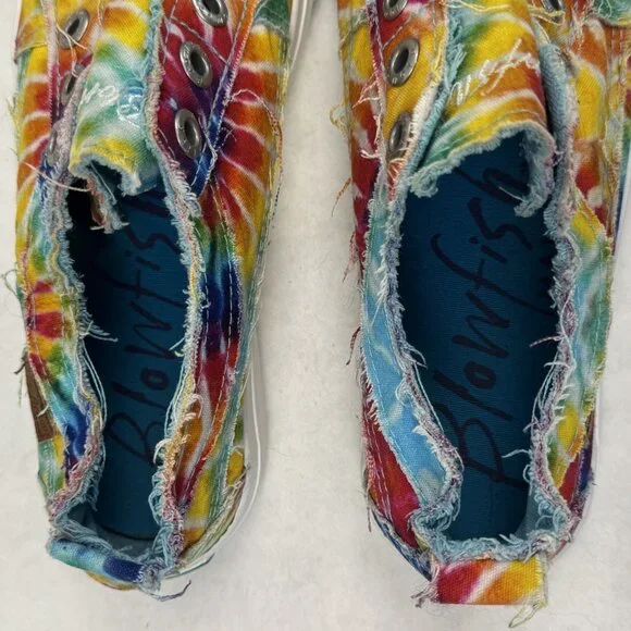 Blowfish Malibu Womens Size 8 Rainbow Tie Dye Play Sneakers Slip On Canvas - Picture 7 of 12